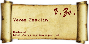 Veres Zsaklin névjegykártya