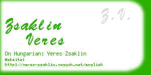 zsaklin veres business card